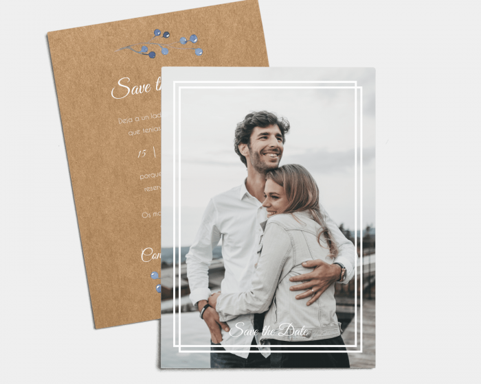 Blueberry - Tarjeta Save the Date (vertical)