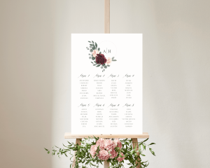 Floral Hoop - Poster - Seating plan 50x70 cm (vertical)