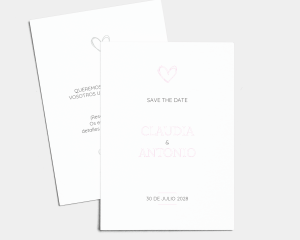 Modest - Tarjeta Save the Date (vertical)