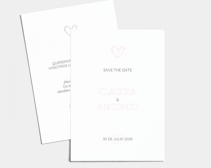 Modest - Tarjeta Save the Date (vertical)