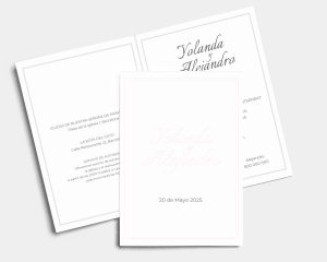 Kalligraphie - Invitación de boda - Tarjeta plegable (vertical)