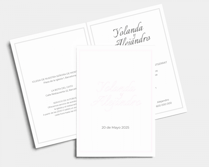 Kalligraphie - Invitación de boda - Tarjeta plegable (vertical)