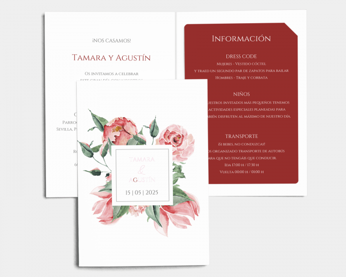 Summer Blossom - Invitación de boda con inserto